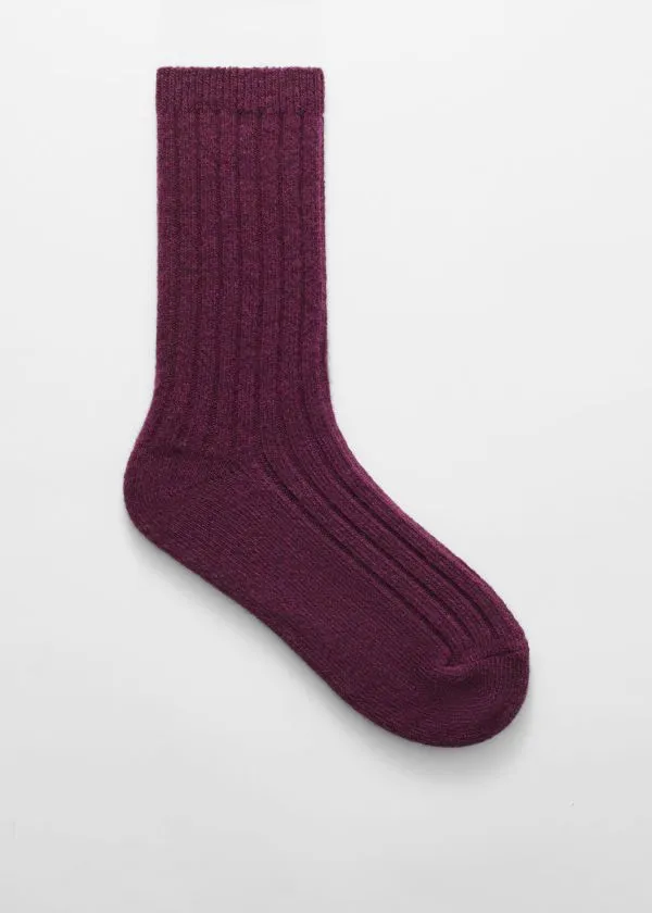 Women Socks and Tights and Other Stories Soft Wool Socks Burgundy