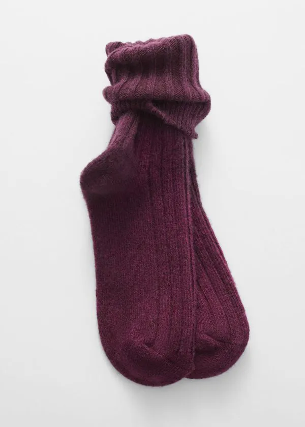 Women Socks and Tights and Other Stories Soft Wool Socks Burgundy