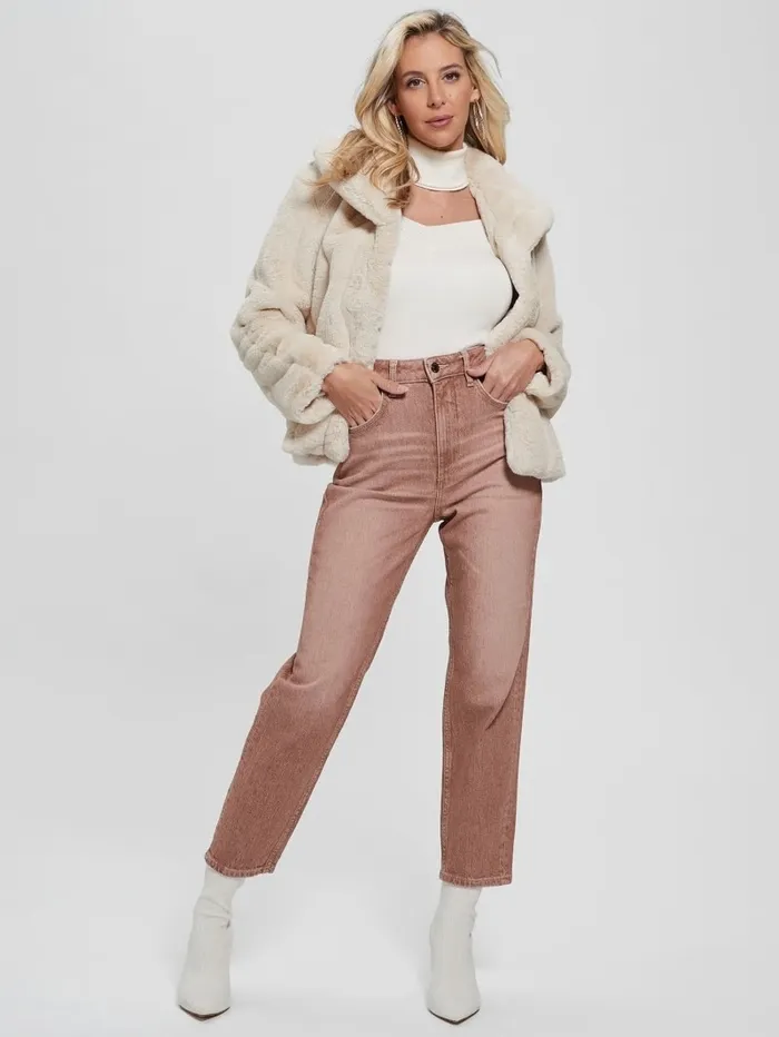 Women Sophy FauxFur Jacket Pearl Oyster Jackets and Coats GUESS Women Sophy FauxFur Jacket Pearl Oyster Jackets and Coats GUESS