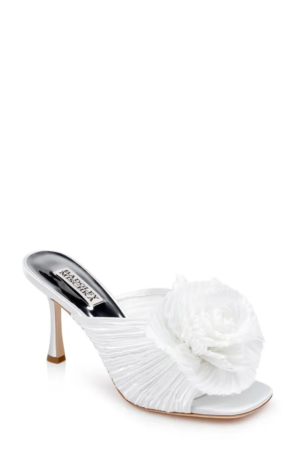 Women Stiletto Badgley Mischka Blythe Slide With Floral Detail Black