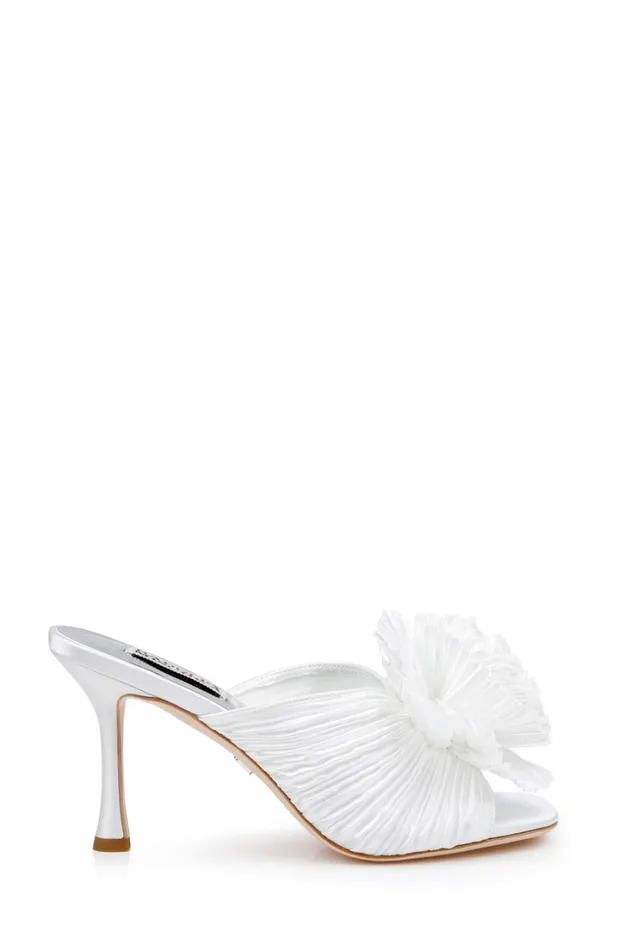 Women Stiletto Badgley Mischka Blythe Slide With Floral Detail Black