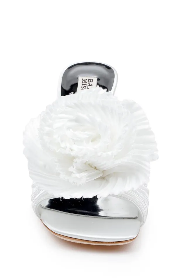 Women Stiletto Badgley Mischka Blythe Slide With Floral Detail Black