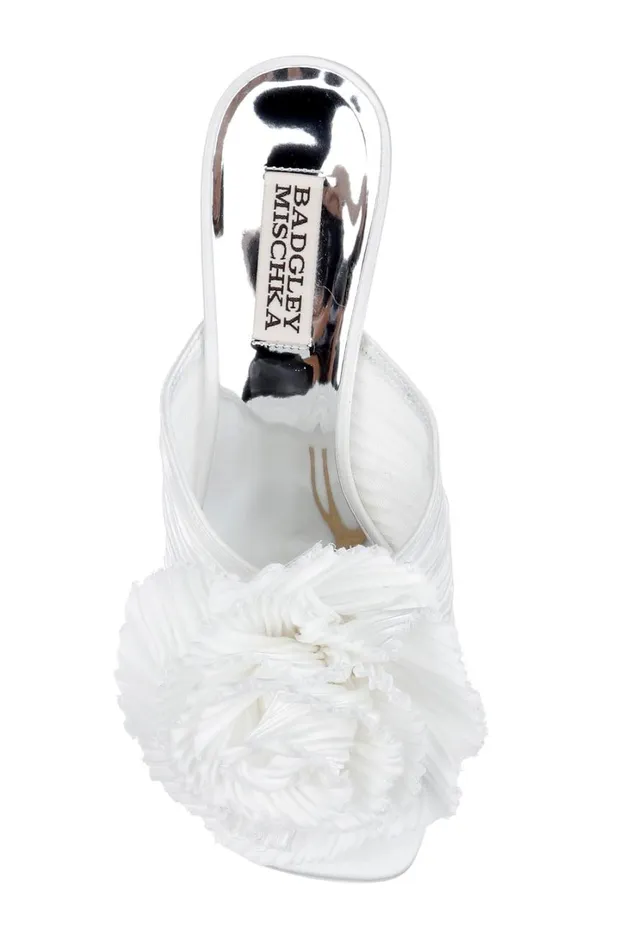 Women Stiletto Badgley Mischka Blythe Slide With Floral Detail Black