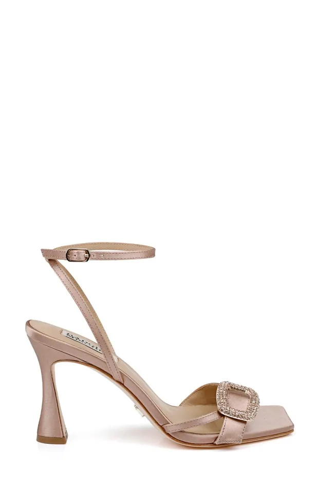 Women Stiletto Badgley Mischka Judith Heeled Square Toe Sandals Black