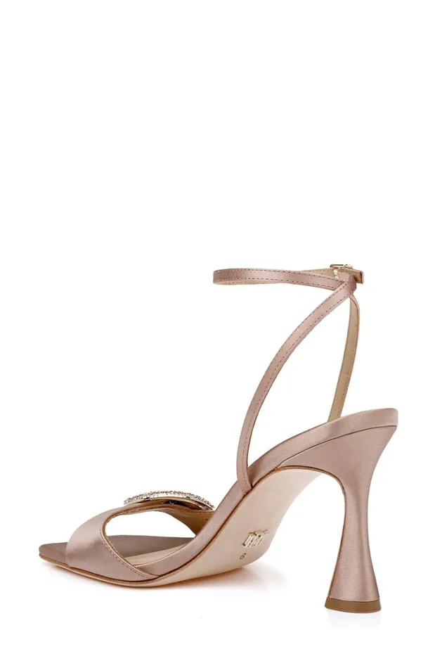 Women Stiletto Badgley Mischka Judith Heeled Square Toe Sandals Black