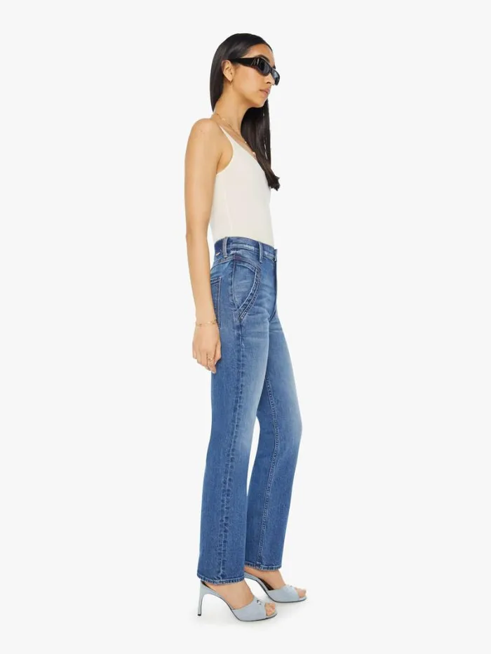 Women Straight Mother Denim The Triangle Smarty Pants Skimp Wash Dream Team