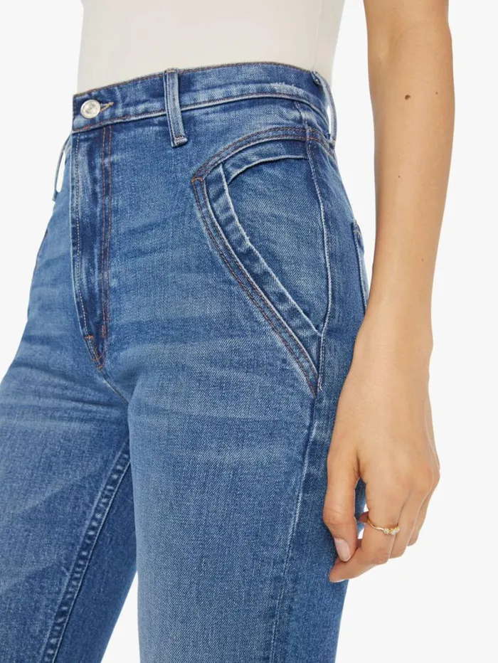 Women Straight Mother Denim The Triangle Smarty Pants Skimp Wash Dream Team