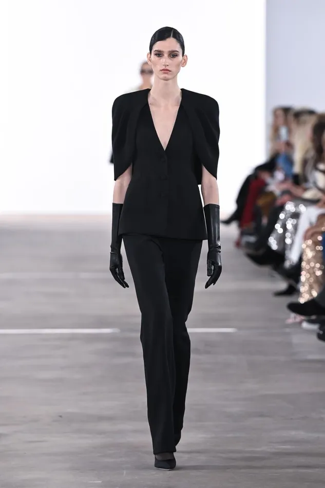 Women Suits Badgley Mischka Structured Crepe Cape Jacket Black