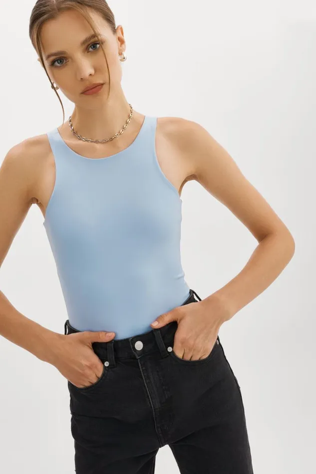 Women SYDELLE Bodysuit Tank Top Powder Blue LAMARQUE Tops Women SYDELLE Bodysuit Tank Top Powder Blue LAMARQUE Tops