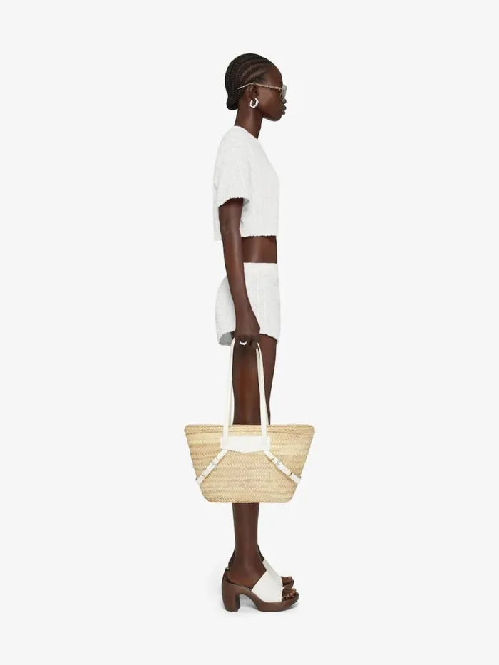 Women TShirts Givenchy Cropped Tshirt In 4G Cotton Towelling White