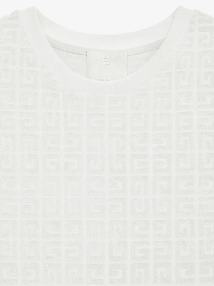 Women TShirts Givenchy Cropped Tshirt In 4G Cotton Towelling White