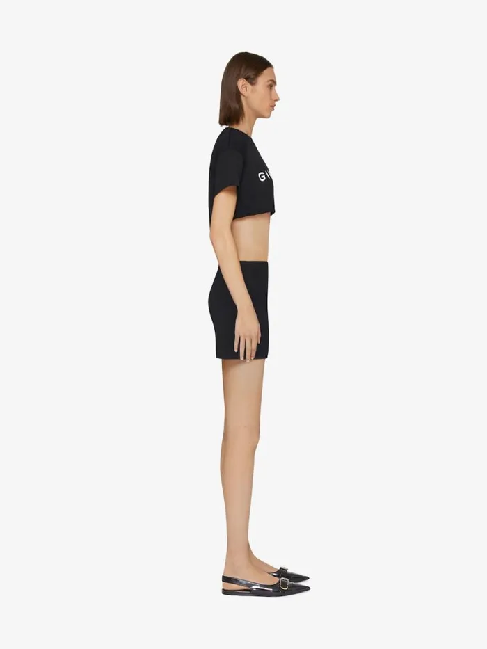 Women TShirts Givenchy GIVENCHY Archetype Cropped Tshirt In Cotton Black