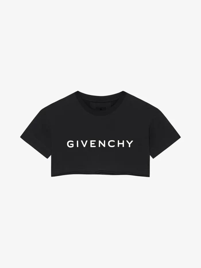 Women TShirts Givenchy GIVENCHY Archetype Cropped Tshirt In Cotton Black