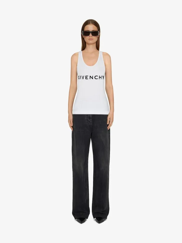 Women TShirts Givenchy GIVENCHY Archetype Slim Fit Tank Top In Cotton Whiteblack Women TShirts Givenchy GIVENCHY Archetype Slim Fit Tank Top In Cotton Whiteblack