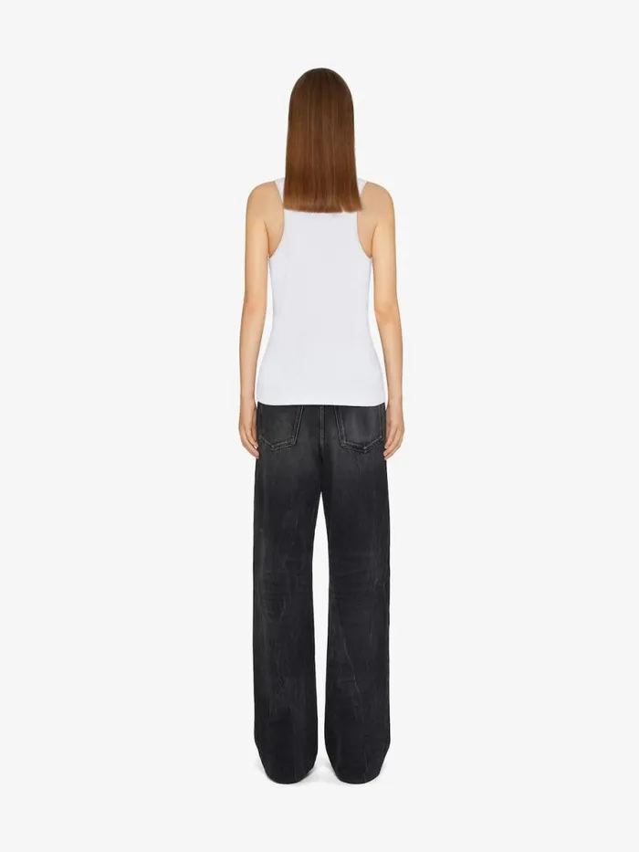 Women TShirts Givenchy GIVENCHY Archetype Slim Fit Tank Top In Cotton Whiteblack