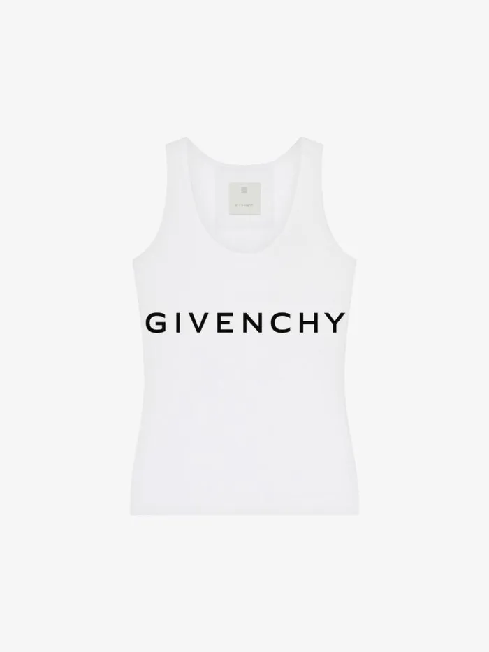 Women TShirts Givenchy GIVENCHY Archetype Slim Fit Tank Top In Cotton Whiteblack
