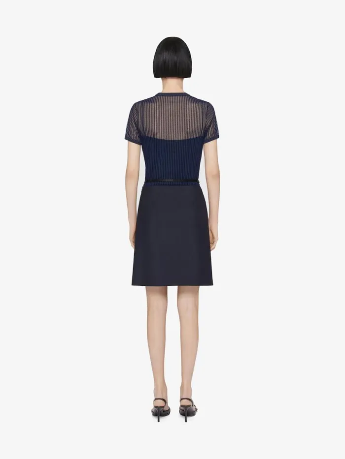 Women TShirts Givenchy Slim Fit Polka Dots Tshirt In Tulle Navy