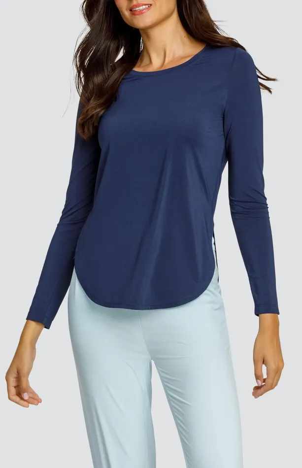 Women Tail Activewear Long Sleeve Panem Top Navy Blue
