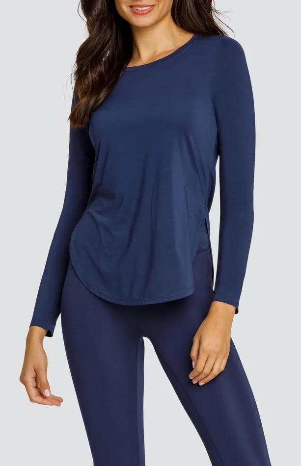 Women Tail Activewear Long Sleeve Panem Top Navy Blue