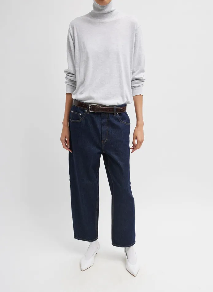 Women Tibi Denim Spring Denim Cropped Slouchy Cargo Jean