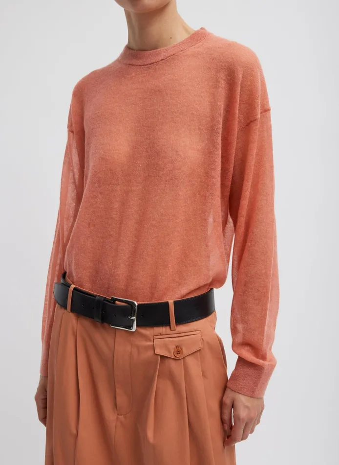 Women Tibi Knitwear and Sweatshirts Sheer Sweater Crewneck Easy Pullover
