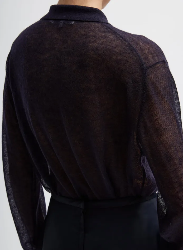 Women Tibi Knitwear and Sweatshirts Sheer Sweater Polo Button Cardigan