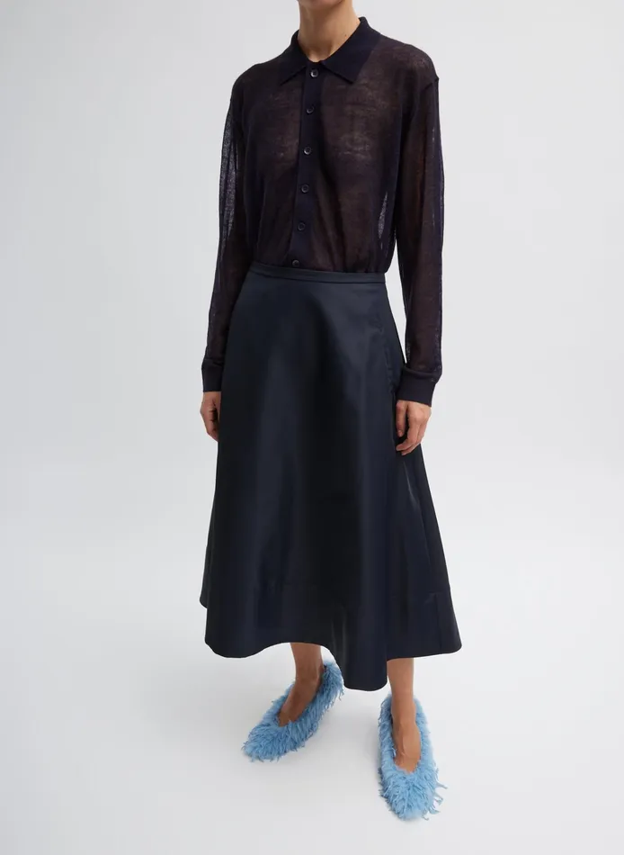 Women Tibi Knitwear and Sweatshirts Sheer Sweater Polo Button Cardigan
