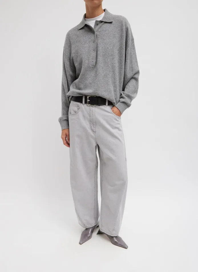 Women Tibi Knitwear and Sweatshirts Washable Cashmere Easy Polo Sweater