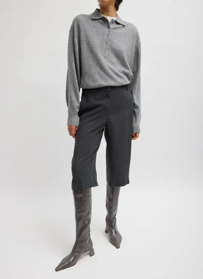 Women Tibi Knitwear and Sweatshirts Washable Cashmere Easy Polo Sweater