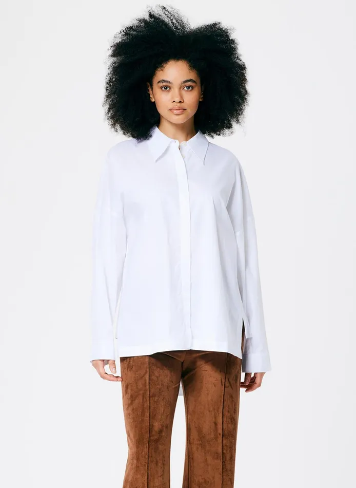 Women Tibi Tops Classic Shirting Oversized Gabe Shirt