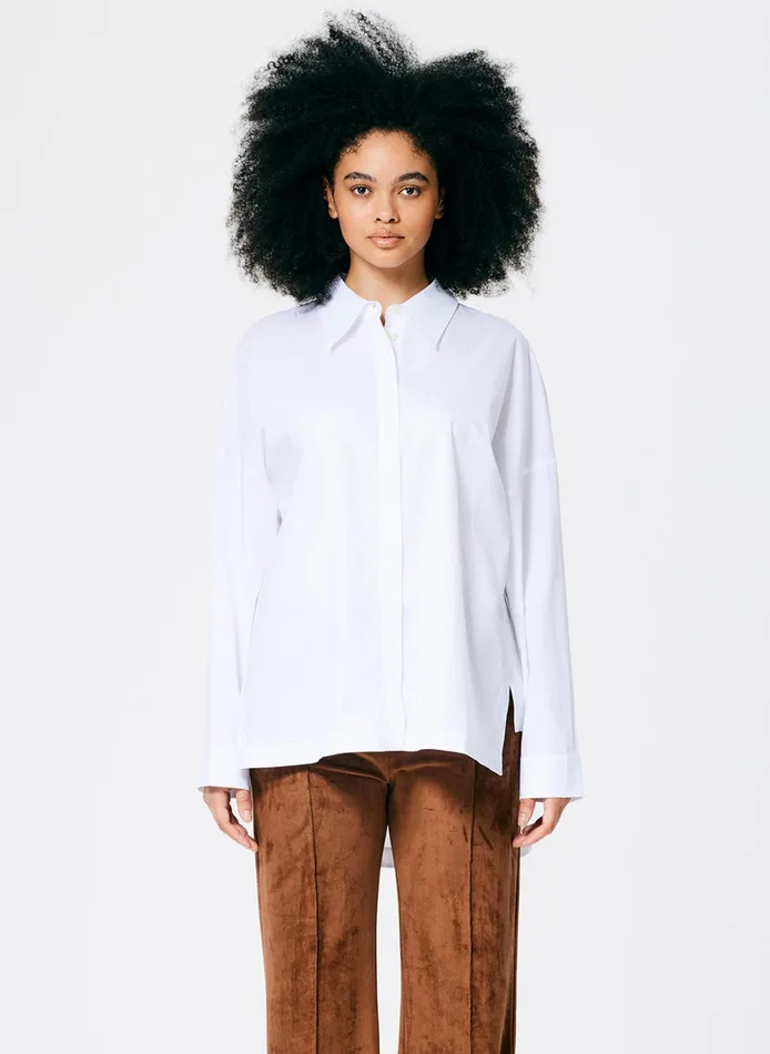 Women Tibi Tops Classic Shirting Oversized Gabe Shirt