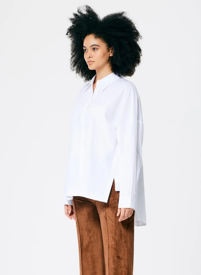Women Tibi Tops Classic Shirting Oversized Gabe Shirt
