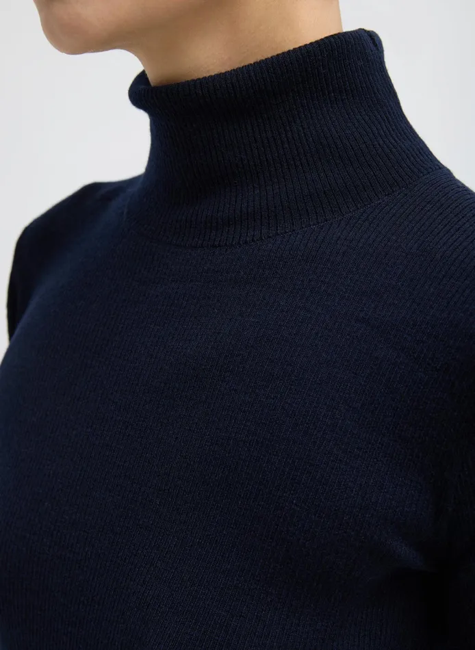 Women Tibi Tops Featherweight Ribbed Sweater Turtleneck Pullover