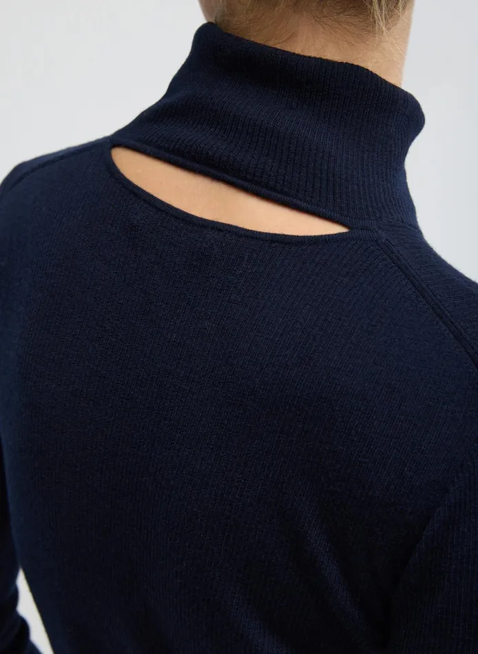 Women Tibi Tops Featherweight Ribbed Sweater Turtleneck Pullover