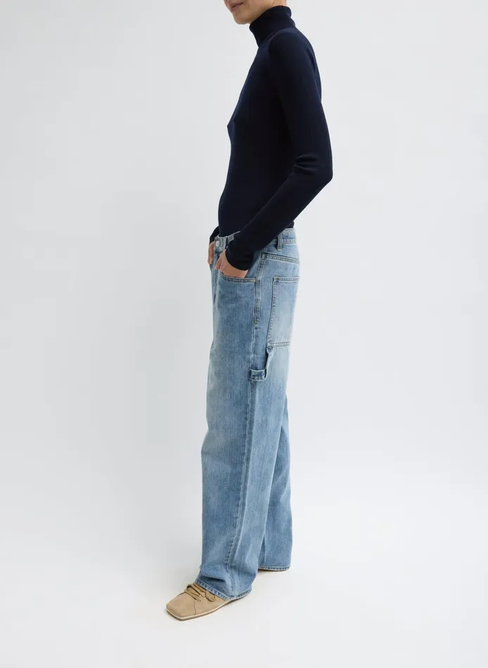 Women Tibi Tops Featherweight Ribbed Sweater Turtleneck Pullover