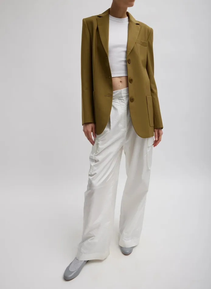 Women Tibi Tops Ribbed Cropped Baby TShirt