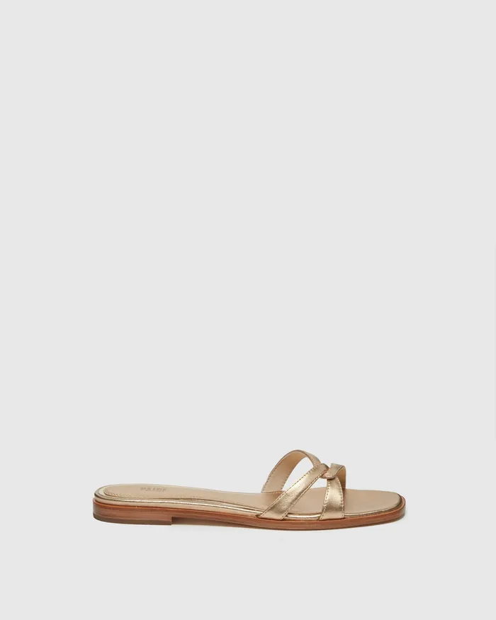 Women Toby Sandal 8211 Dark Gold Metallic Leather Sandals PAIGE