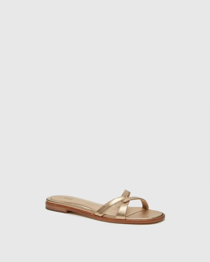 Women Toby Sandal 8211 Dark Gold Metallic Leather Sandals PAIGE