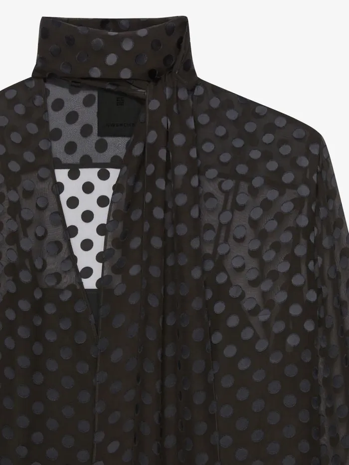 Women Tops and Shirts Givenchy Blouse In Polka Dots Dvor Satin With Lavallire Black
