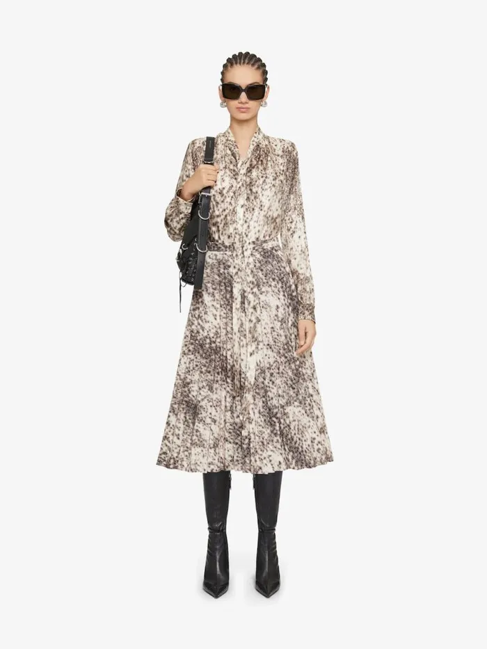 Women Tops and Shirts Givenchy Blouse In Silk With Snow Leopard Print And Lavalliere Naturalbrown Women Tops and Shirts Givenchy Blouse In Silk With Snow Leopard Print And Lavalliere Naturalbrown