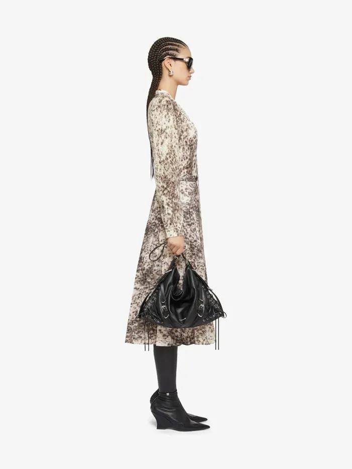 Women Tops and Shirts Givenchy Blouse In Silk With Snow Leopard Print And Lavalliere Naturalbrown
