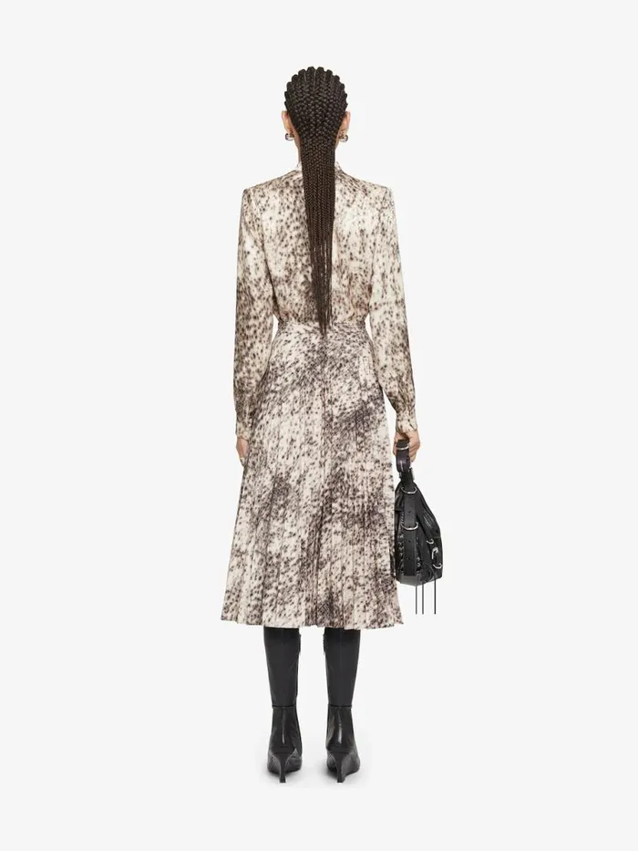 Women Tops and Shirts Givenchy Blouse In Silk With Snow Leopard Print And Lavalliere Naturalbrown