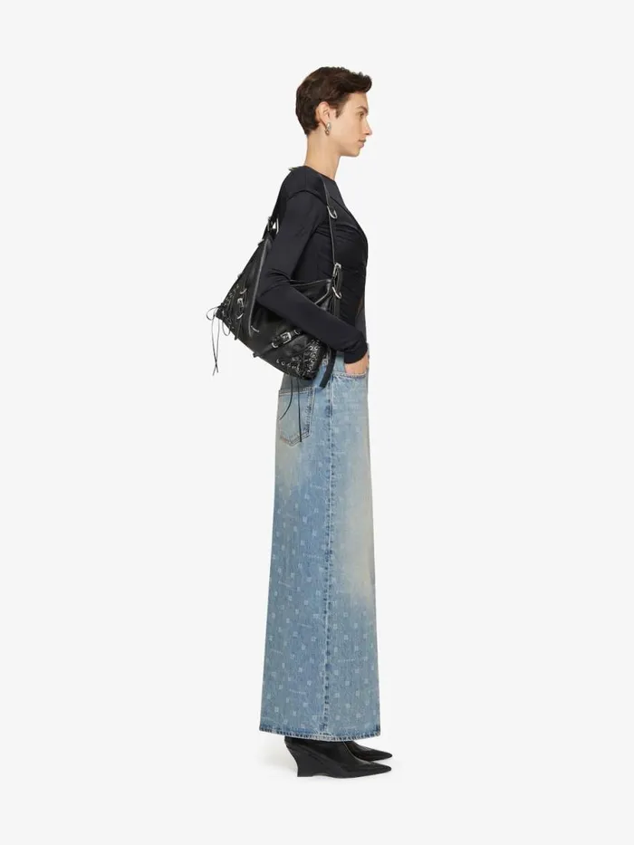 Women Tops and Shirts Givenchy Draped Top In Jersey And 4G Lace Black