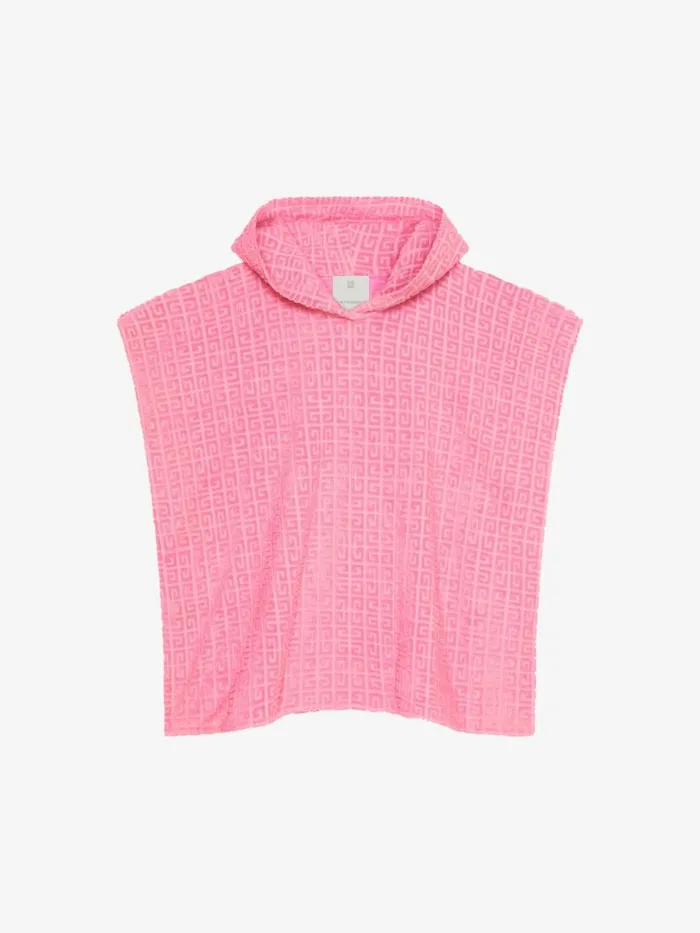 Women Tops and Shirts Givenchy Poncho In 4G Cotton Towelling Old Pink