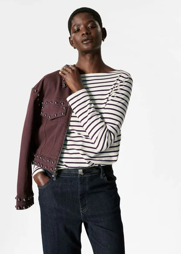 Women Tops and Tshirts and Other Stories Breton Stripe Top Purpleandwhite Stripes Women Tops and Tshirts and Other Stories Breton Stripe Top Purpleandwhite Stripes