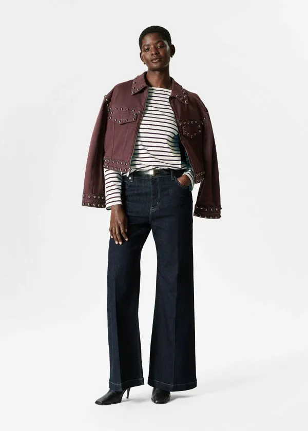 Women Tops and Tshirts and Other Stories Breton Stripe Top Purpleandwhite Stripes