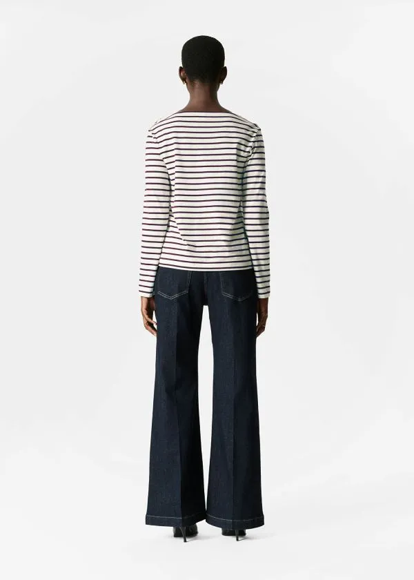 Women Tops and Tshirts and Other Stories Breton Stripe Top Purpleandwhite Stripes