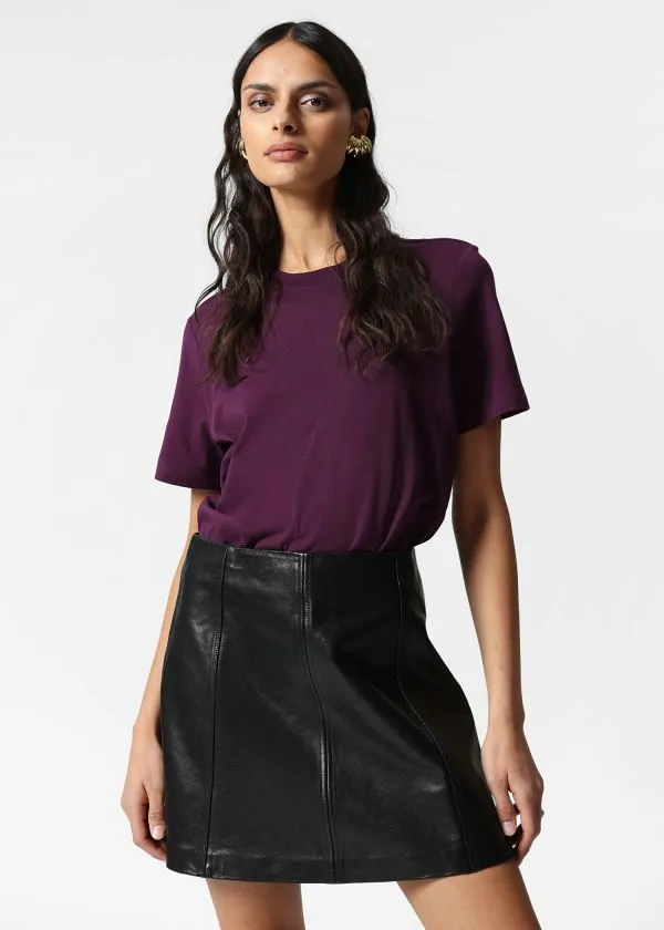 Women Tops and Tshirts and Other Stories Crewneck TShirt Purple