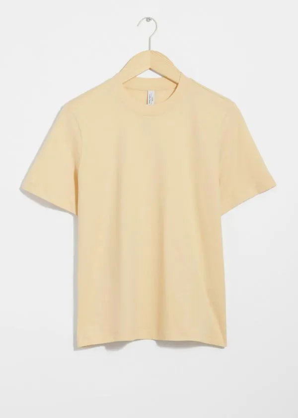 Women Tops and Tshirts and Other Stories Crewneck TShirt Yellow