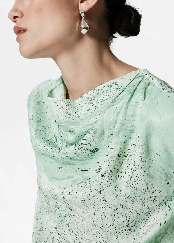 Women Tops and Tshirts and Other Stories Draped Top Green Print Women Tops and Tshirts and Other Stories Draped Top Green Print